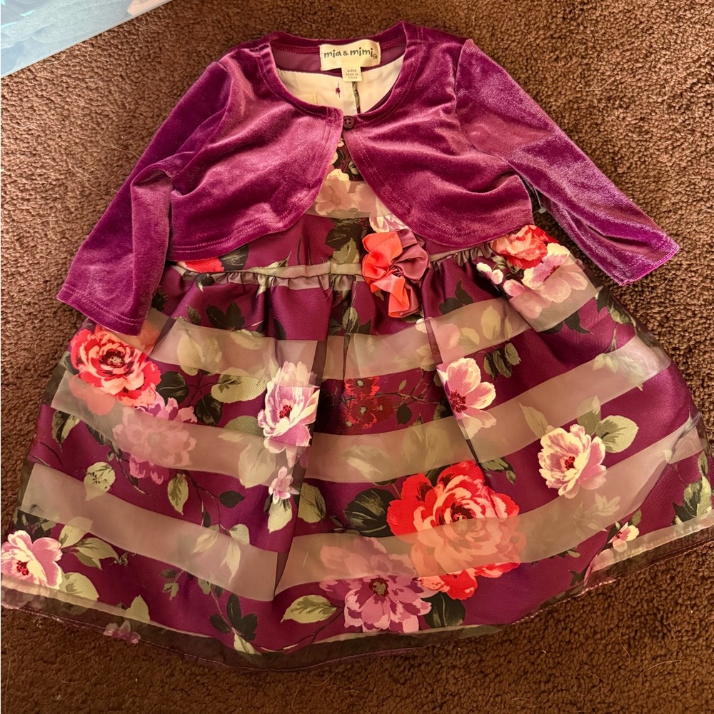 Purple Floral Kids Dress